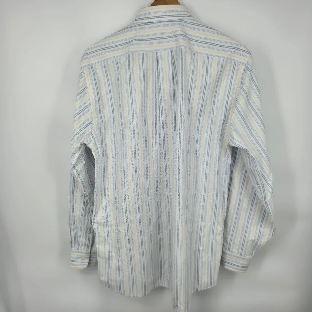 LL Bean Dress‎ Shirt 15.5-34 Pinstripe Striped Button Down Wrinkle Resistant L/S